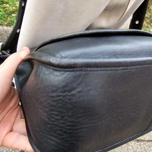 VINTAGE COACH  Patricia Legacy Flap Black Leather Crossbody Bag #9951 - Picture 5 of 16